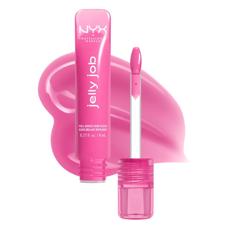 Jelly Job Full-Bodied Shine Gloss, Jelly-Smooth Shine, Precision Applicator, NYX Professional Makeup