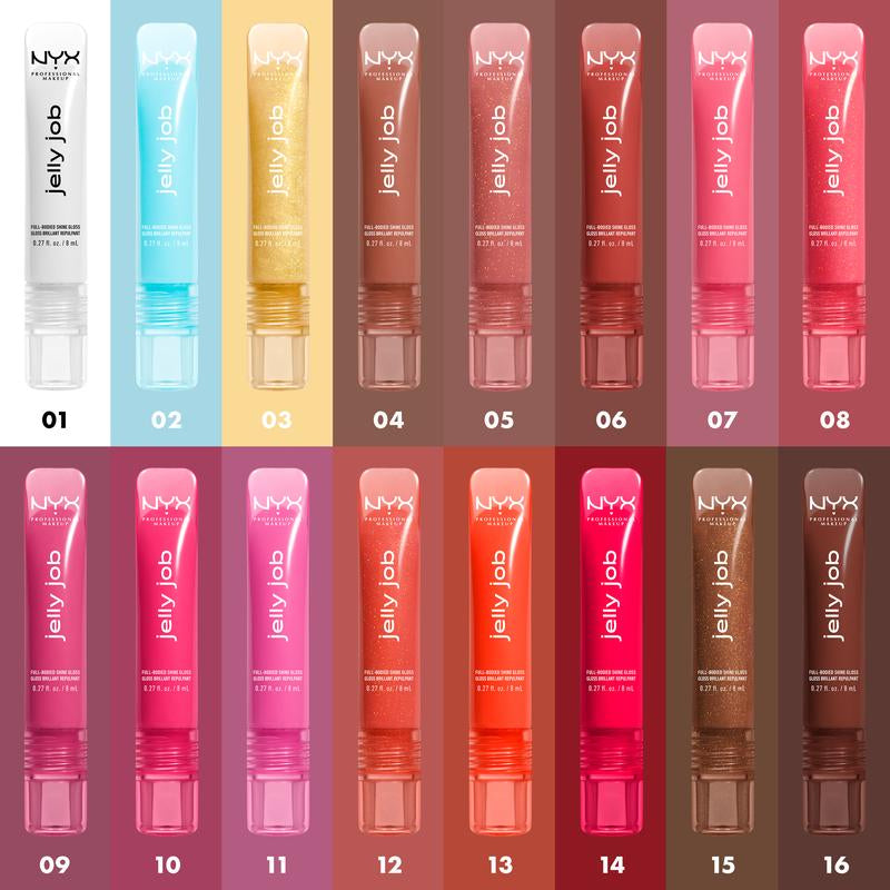 Jelly Job Full-Bodied Shine Gloss, Jelly-Smooth Shine, Precision Applicator, NYX Professional Makeup