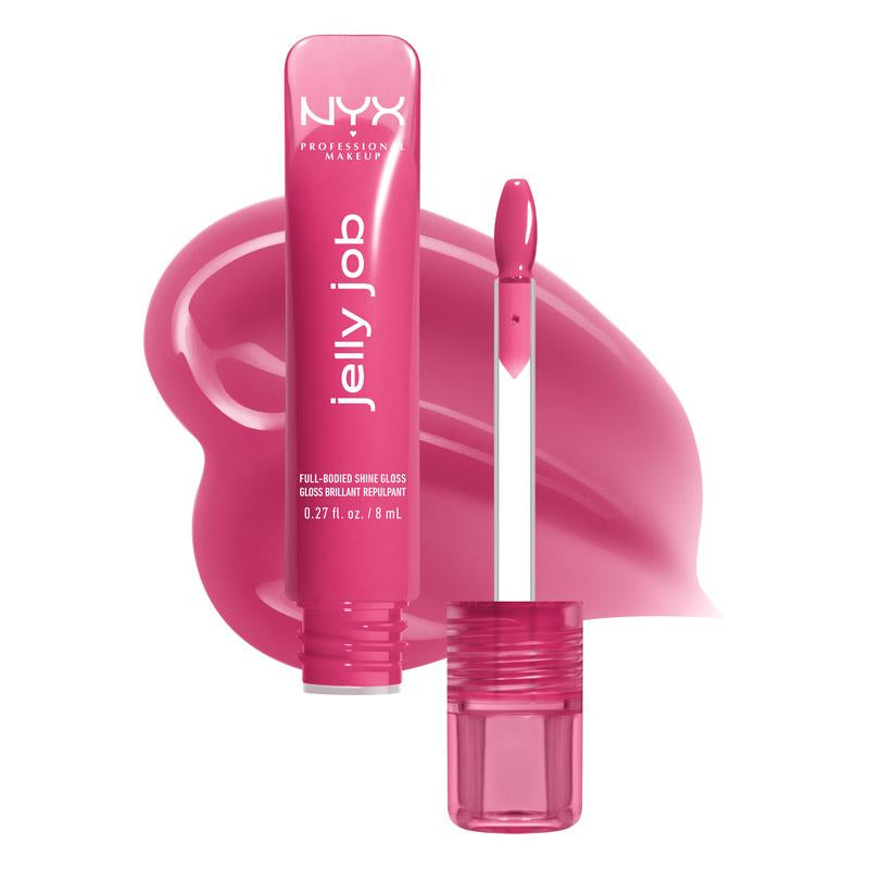 Jelly Job Full-Bodied Shine Gloss, Jelly-Smooth Shine, Precision Applicator, NYX Professional Makeup