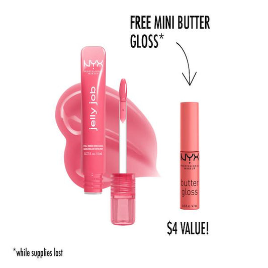 Jelly Job Full-Bodied Shine Gloss, Jelly-Smooth Shine, Precision Applicator, NYX Professional Makeup